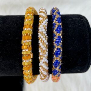 HAND CRAFTED in Nepal Beaded Bracelets (set of 3) #316